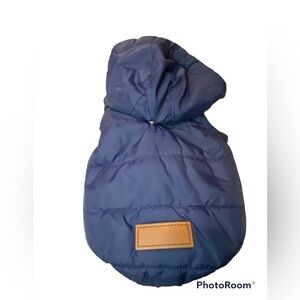 FUR BABY NAVY QUILTED COAT